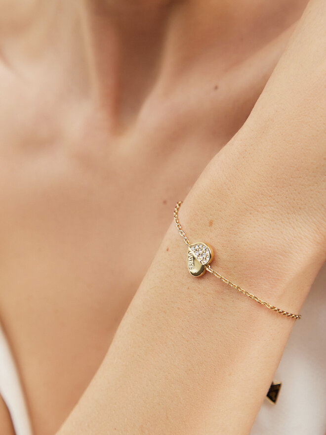 Guess Браслет Guess Lovely Guess JUBB03 036JW Позолота жовтого кольору