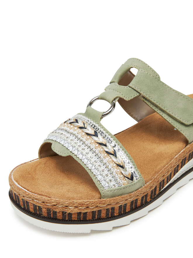 Rieker Pantoletten Rieker V79M6-52 Grün