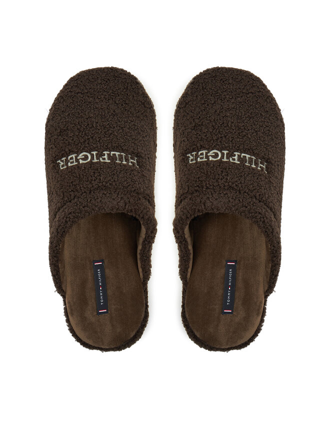 Tommy Hilfiger Pantofole Tommy Hilfiger Warm Curly House Shoe FM0FM05226 Marrone