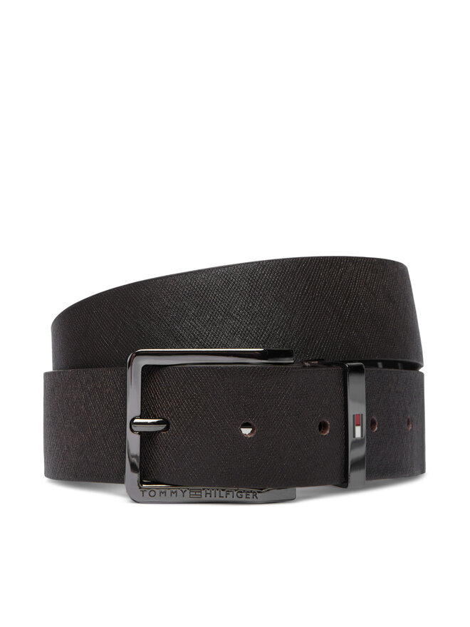 Tommy Hilfiger Gürtel Tommy Hilfiger Oliver Saffiano 3.5 AM0AM14573 Dunkelbraun