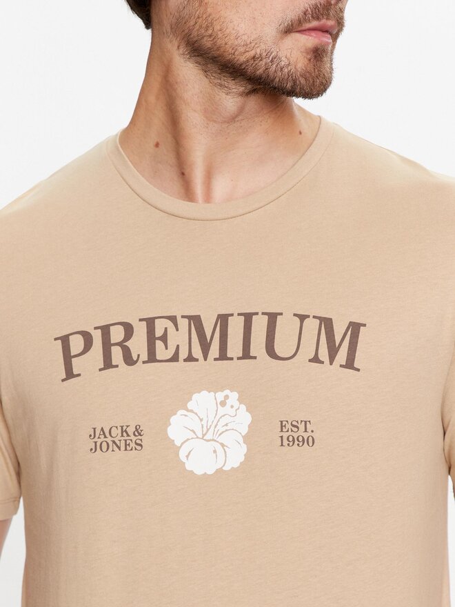 Jack&Jones Jack&Jones Majica Jprblaalfie 12259673 Rjava Regular Fit