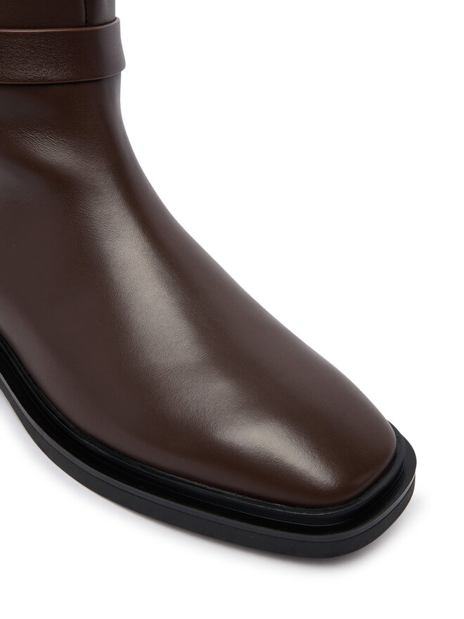 Calvin Klein Stiefel Calvin Klein Square High Boot Lth Mg Hdw HW0HW03187 Braun