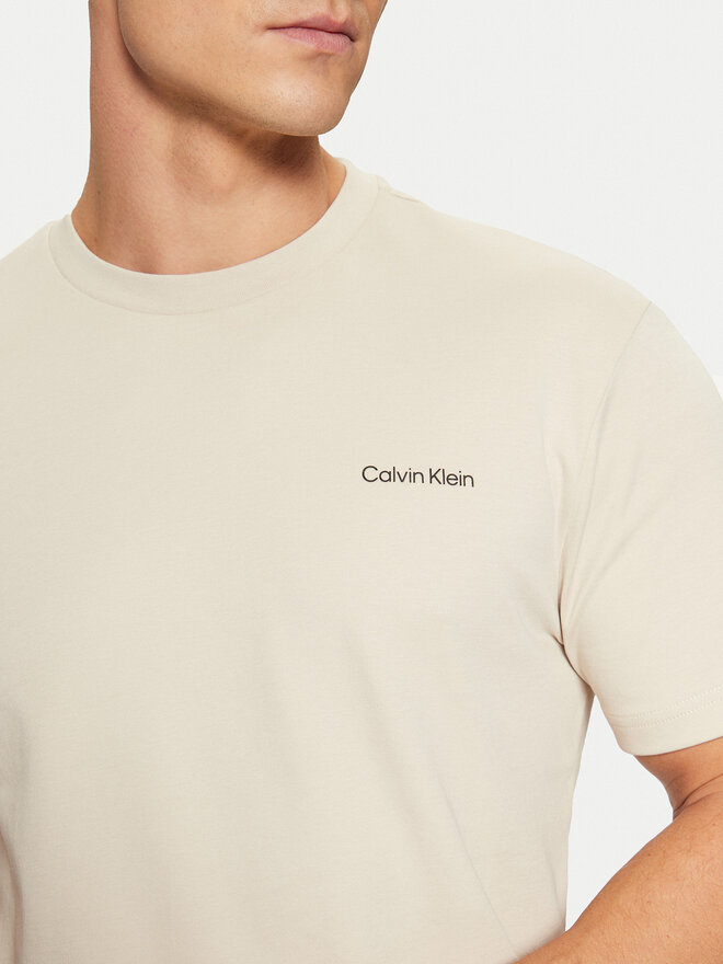 Calvin Klein Calvin Klein Camiseta Micro Logo Interlock T-Shirt K10K109894 Beis Regular Fit