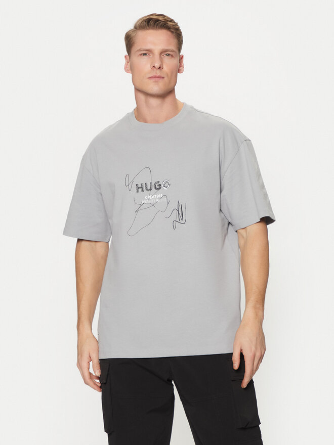 HUGO HUGO T-Shirt Nabion 50530441 Grau Loose Fit