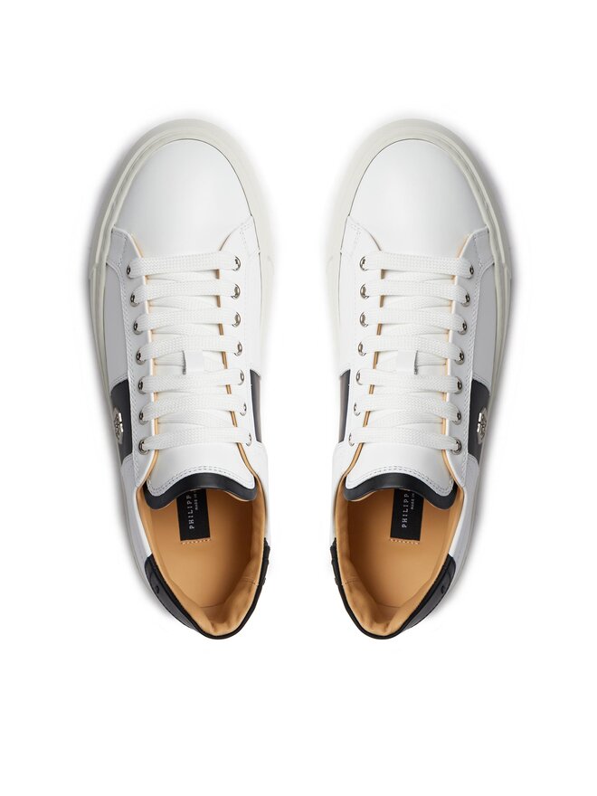 PHILIPP PLEIN Снікерcи PHILIPP PLEIN Leather Lo-Top Sneakers Hexagon AACS MSC3905 PLE075N Білий