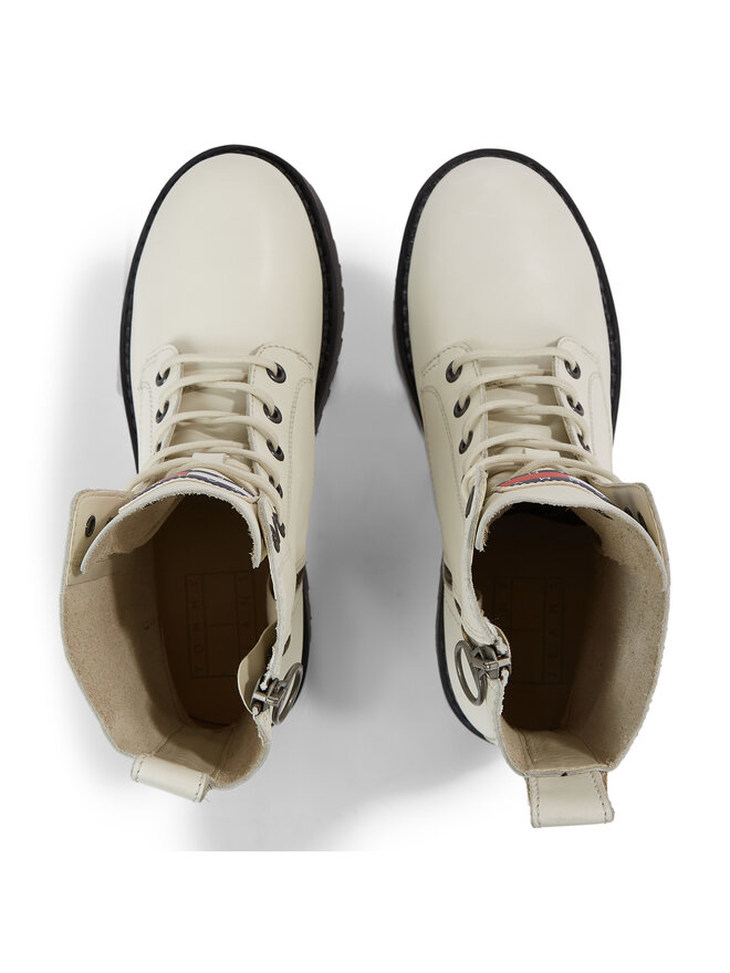 Tommy Jeans Μποτάκια Tommy Jeans Tjw Boot Zip Up EN0EN02305 Λευκό