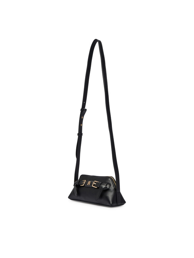 Tommy Hilfiger Handtasche Tommy Hilfiger Th Buckle Micro Crossover AW0AW19511 Schwarz