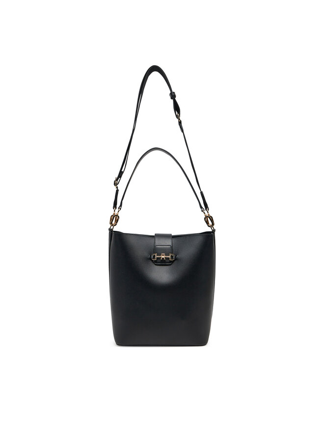 Tommy Hilfiger Kabelka Tommy Hilfiger Heritage Leather Bucket AW0AW17396 Černá