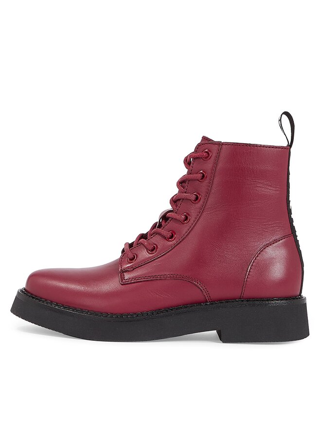 Tommy Jeans Μποτάκια Tommy Jeans Tjw Lace Up Flat EN0EN02310 Μπορντό