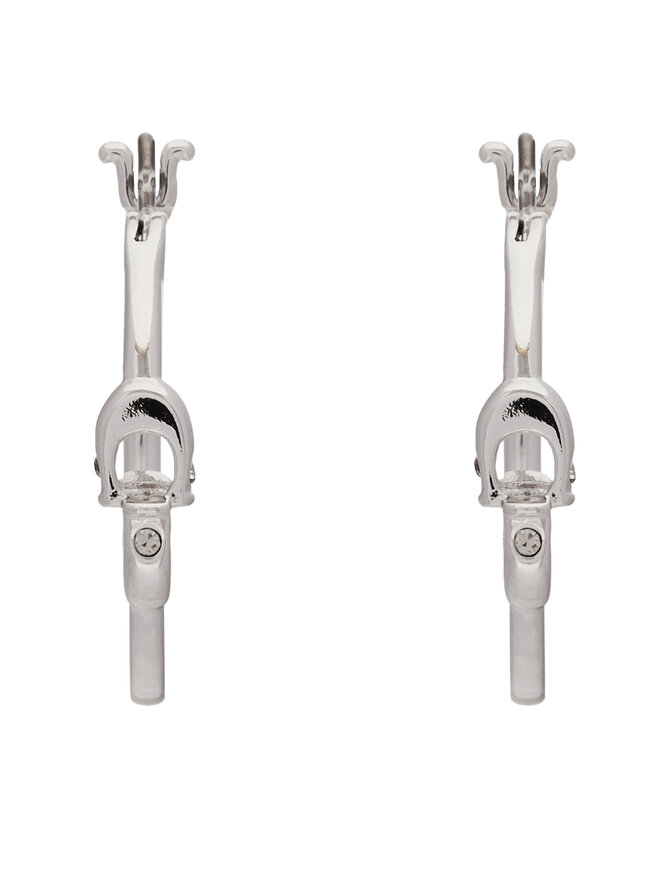 Coach Orecchini Coach Signature Hoop Earrings 37408160RHO030 Argento