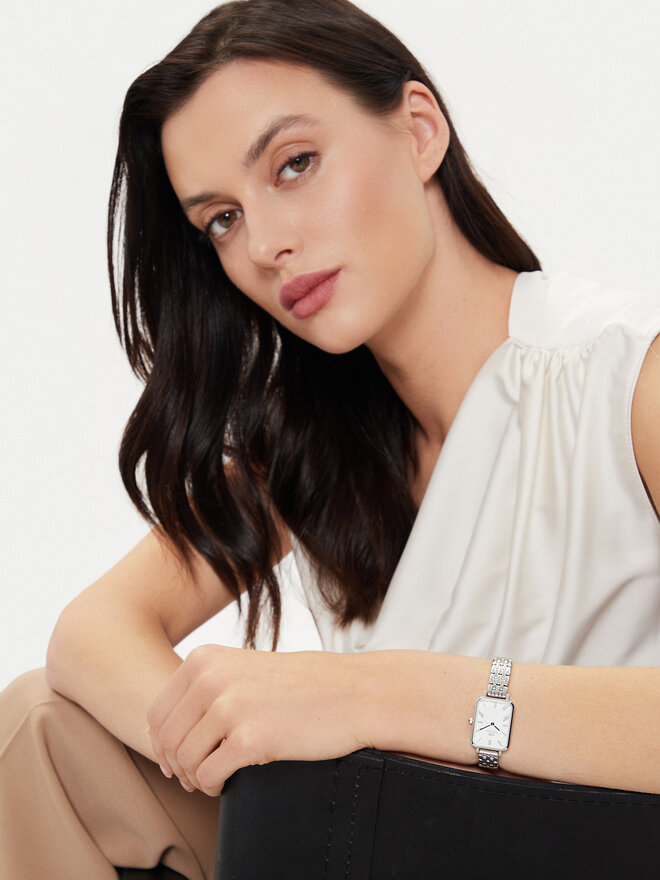 Daniel Wellington Zegarek Daniel Wellington Quadro Roman Numerals 5-Link DW00100691 Srebrny