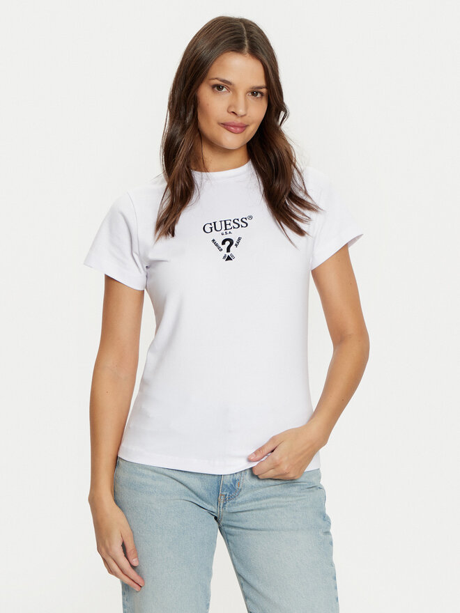 Guess Guess Camiseta V4YI21 KCDH1 Blanco Slim Fit