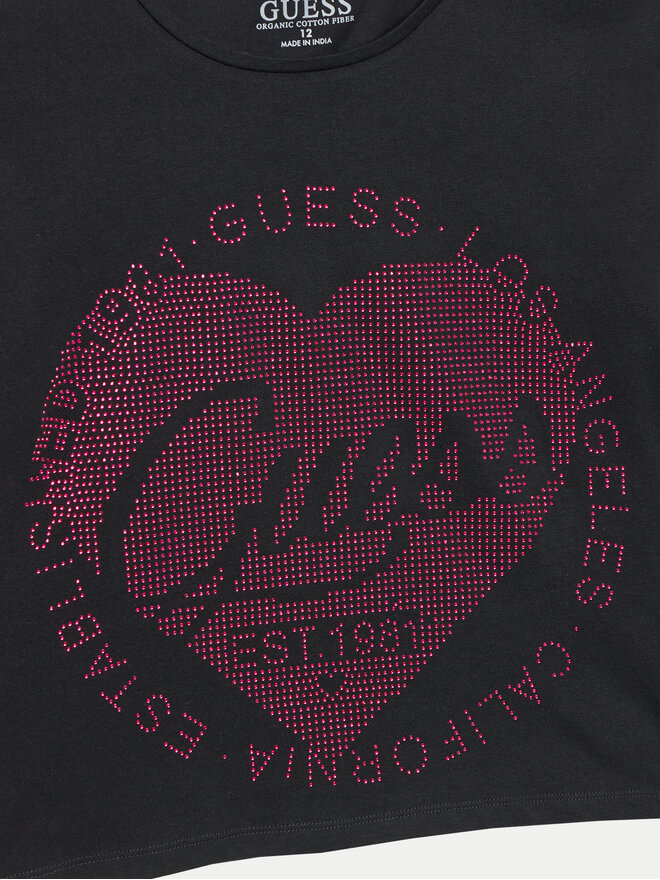 Guess Guess T-Shirt J4YI18 K6YW4 Μαύρο Boxy Fit