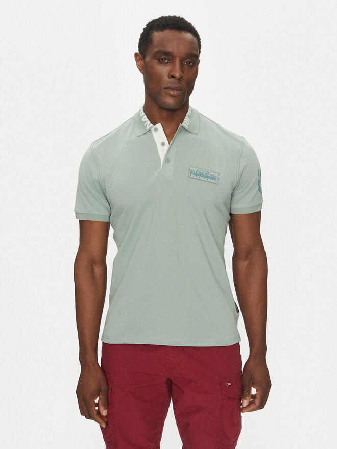 Napapijri Napapijri Polo marškinėliai E-Amundsen NP0A4IN9 Žalia Regular Fit