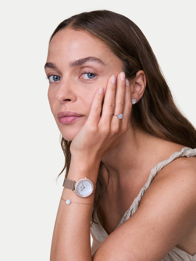 Daniel Wellington Zegarek Daniel Wellington Crystalline Bezel 3 DW00100823 Różowe złoto