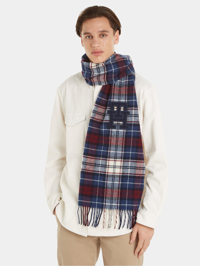 Tommy Hilfiger Sciarpa Tommy Hilfiger Th Monogram Tartan Scarf AM0AM11984 Blu