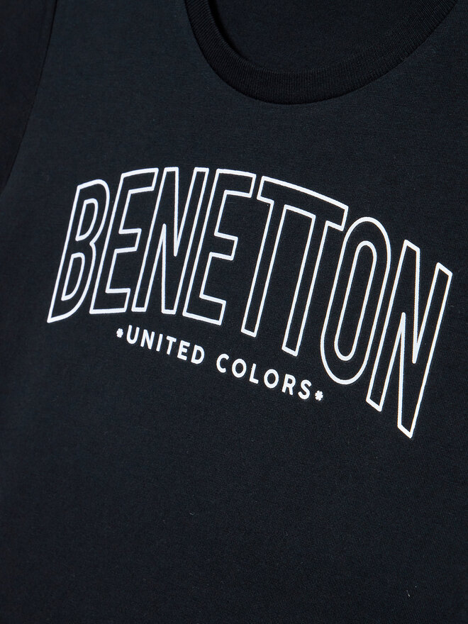 United Colors Of Benetton United Colors Of Benetton Marškinėliai 3096C10C8 Juoda Regular Fit