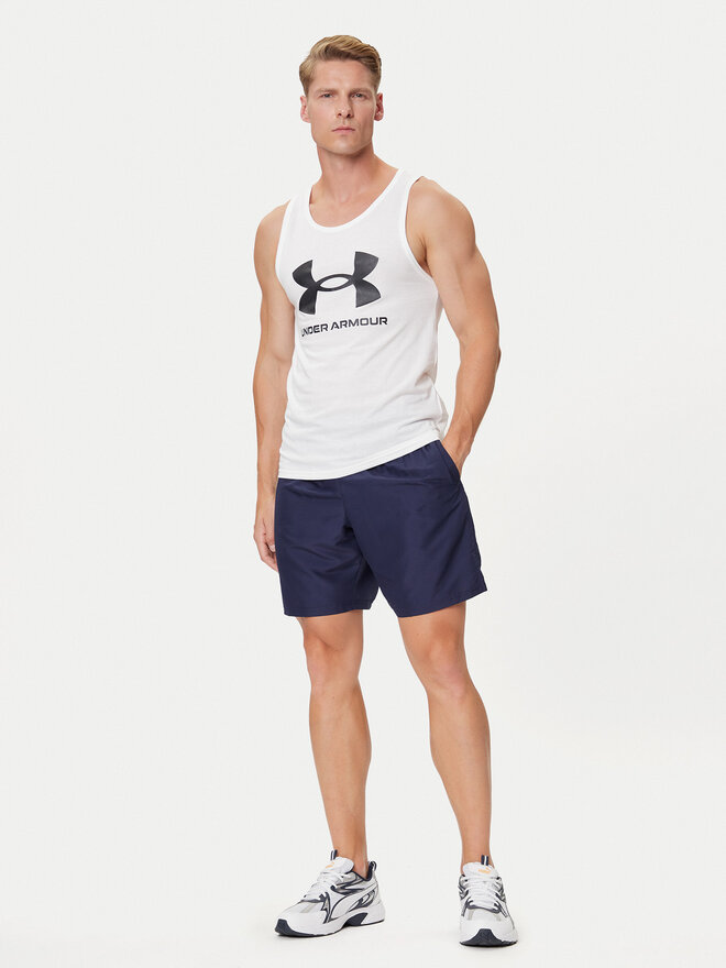 Under Armour Under Armour Tank top marškinėliai Ua Sportstyle Logo Tank 1382883-100 Balta Loose Fit