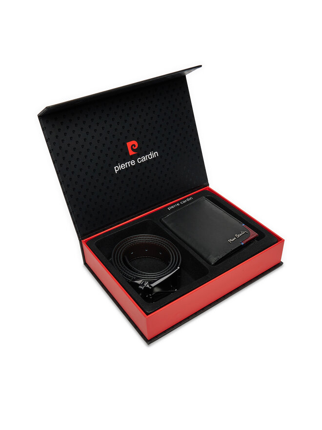 Pierre Cardin Set portafoglio e cintura Pierre Cardin ZG-EX-15 Nero