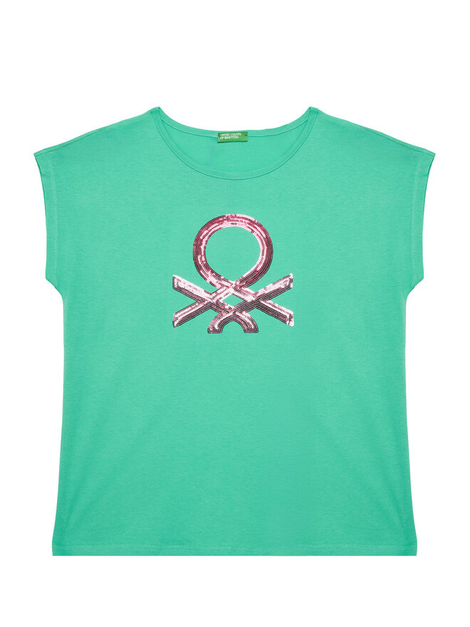 United Colors Of Benetton United Colors Of Benetton Marškinėliai 3I1XC10P1 Žalia Regular Fit