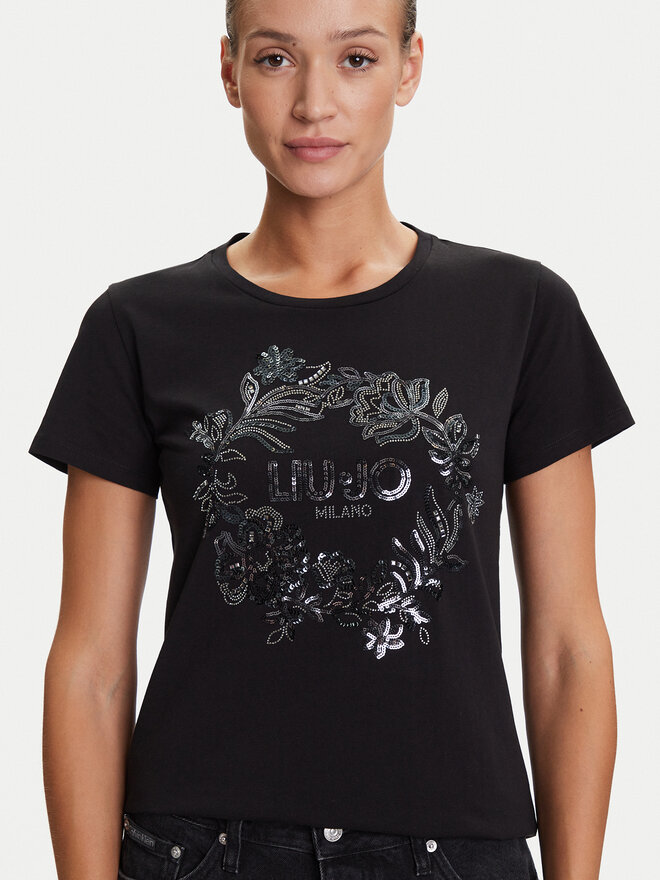 Liu Jo Sport Liu Jo Sport Camiseta TF5162 JS923 Negro Regular Fit