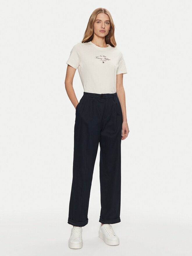 Tommy Hilfiger Tommy Hilfiger T-Shirt WW0WW43895 Écru Regular Fit