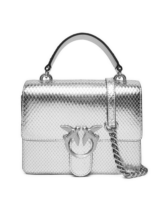 PINKO Torebka PINKO Love One Top Handle Mini Light AI 24-25 PLTT 100071 A1VG Srebrny