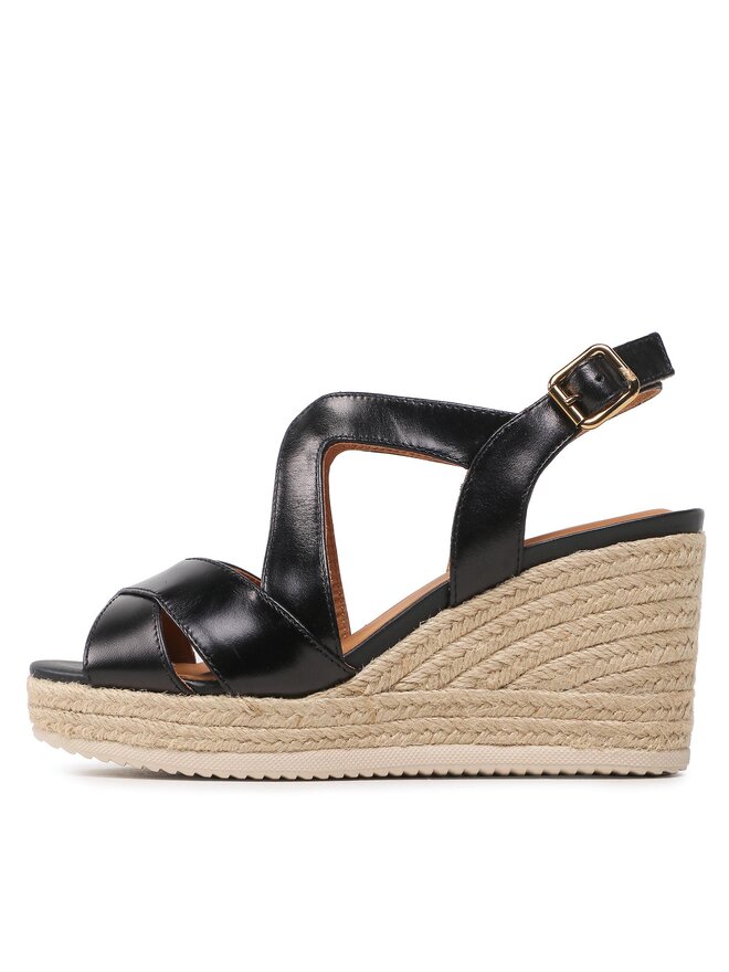 Geox Ponza Sandales avec talon compensé en Noir | Femmes Sandales | en ligne sur