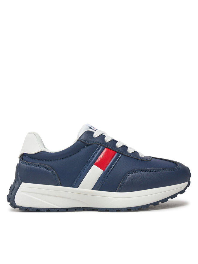 Tommy Hilfiger Laisvalaikio batai Tommy Hilfiger Flag Low Cut Lace-Up Sneaker T3X9-33877-1695 M Tamsiai mėlyna