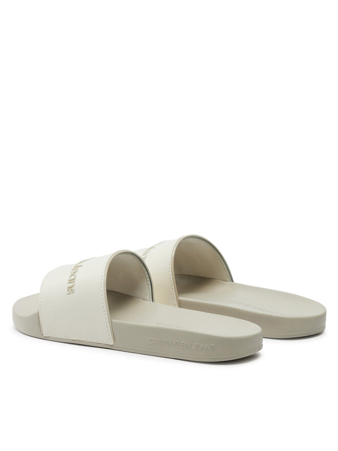 Calvin Klein Jeans Παντόφλες Calvin Klein Jeans Slide Instituitional Mtr YW0YW01508 Εκρού