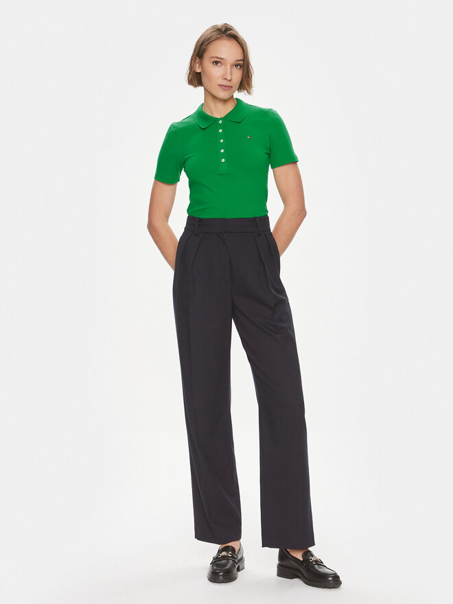 Tommy Hilfiger Tommy Hilfiger Pólóing 1985 WW0WW37823 Zöld Slim Fit