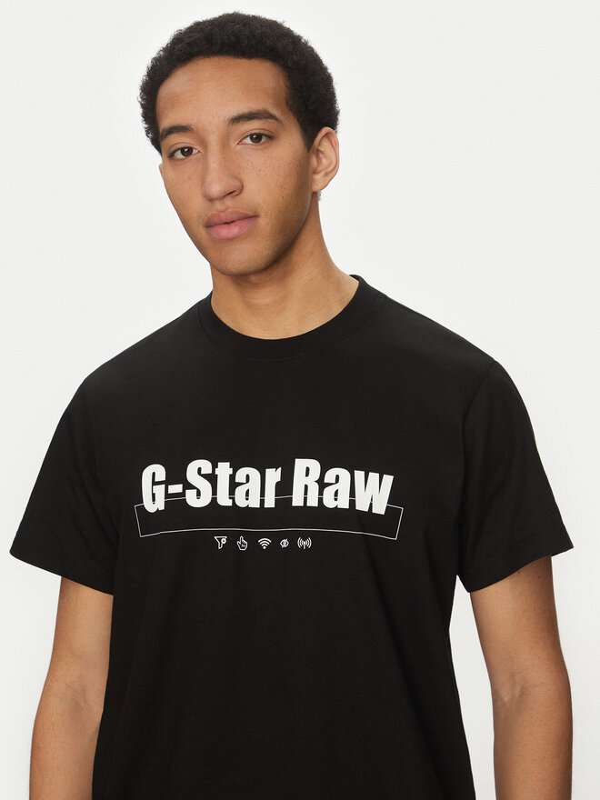 G-Star Raw G-Star Raw Marškinėliai Symbols D25970-C336 Juoda Regular Fit