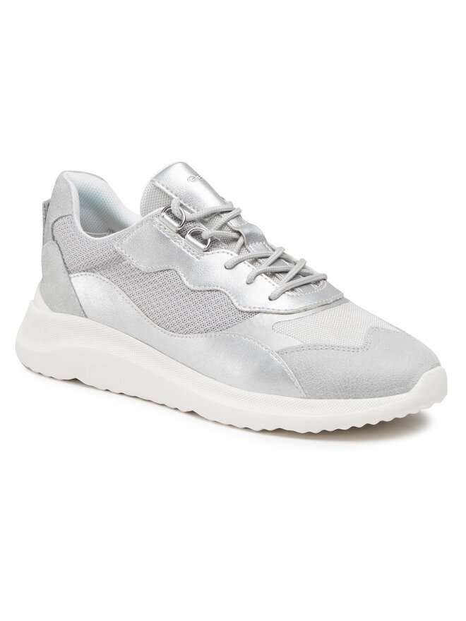 Geox silver trainers clearance
