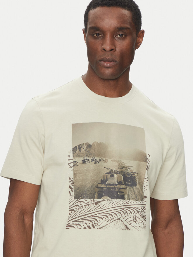 BOSS BOSS Camiseta Te_Dunetrace 50539187 Beis Regular Fit