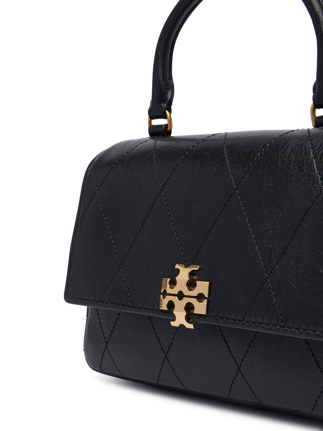 Tory Burch Handtasche Tory Burch Charlie Quilted Mini Top Handle Chain Wallet 186032 Schwarz