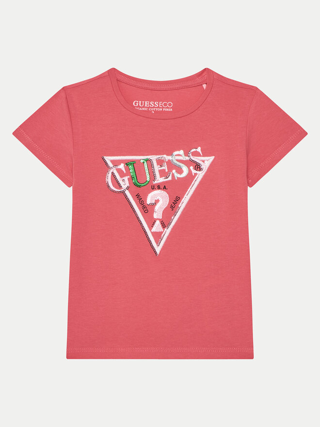 Guess Guess Футболка K5RI16 K6YW4 Рожевий Regular Fit