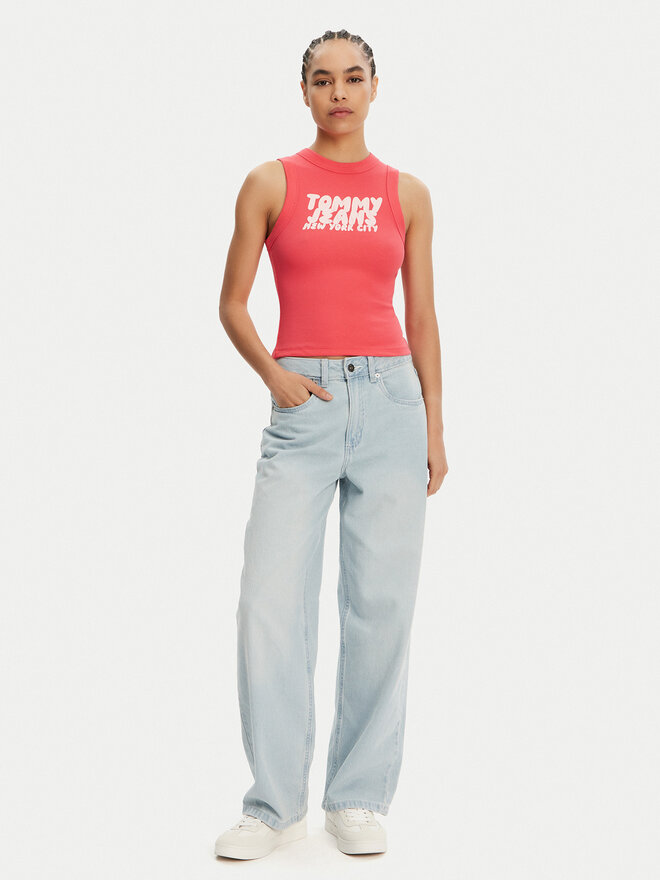 Tommy Jeans Tommy Jeans Felső DW0DW21339 Rózsaszín Slim Fit