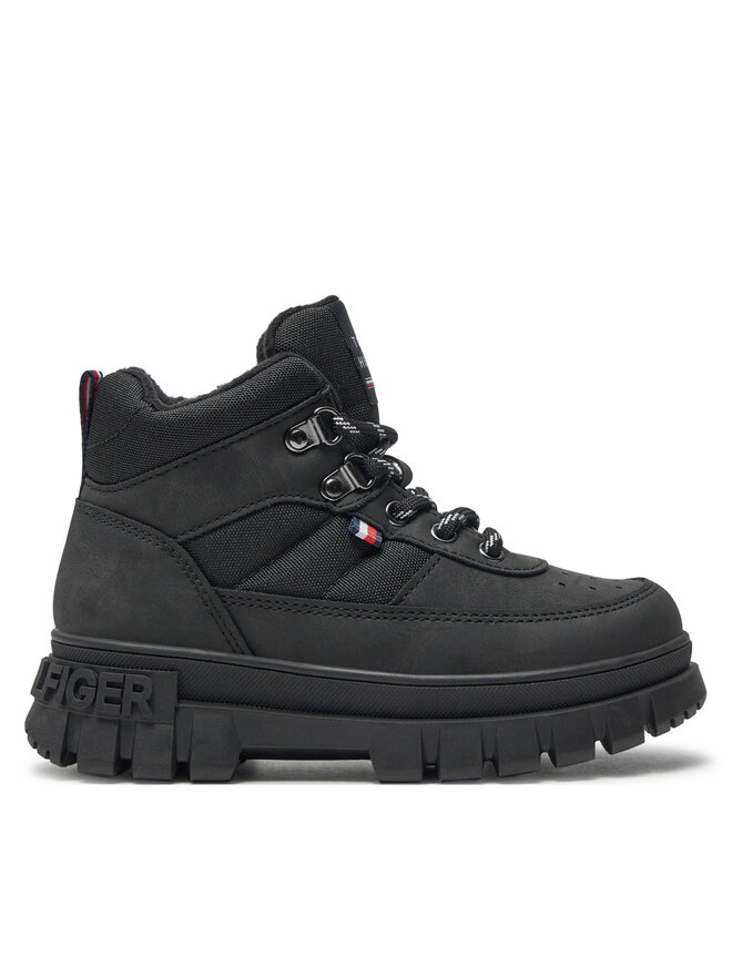 Tommy Hilfiger Botines planos Tommy Hilfiger Lace-Up Bootie T3X5-33707-1492 M Negro