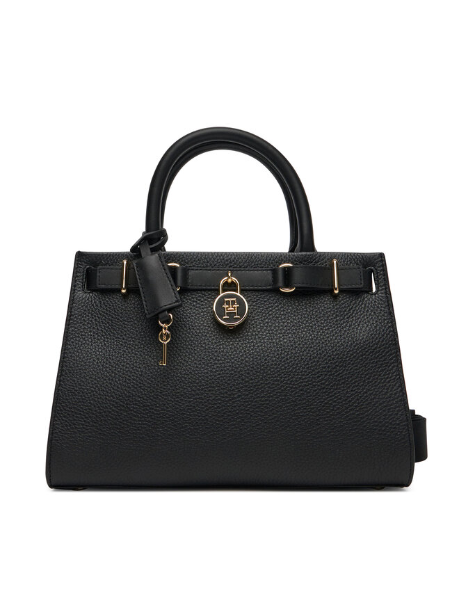 Tommy Hilfiger Táska Tommy Hilfiger American Icon Mini Tote Leather AW0AW17188 Fekete