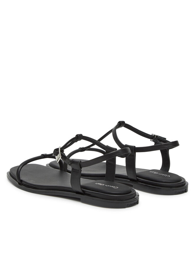 Calvin Klein Σανδάλια Calvin Klein Flat Sandal Squared Buckle Lth HW0HW02556 Μαύρο