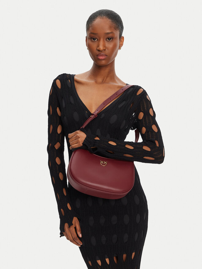 PINKO Handtasche PINKO Half Moon Mini Fl 102790 A0F1 Dunkelrot