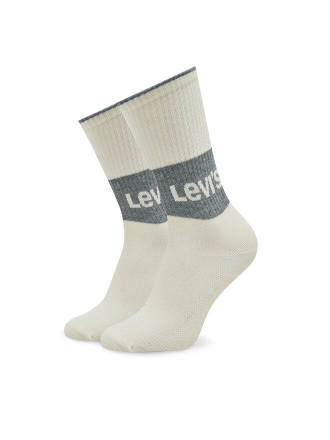 Levi's® Súprava 2 párov vysokých dámskych ponožiek Levi's® 701218215 Sivá