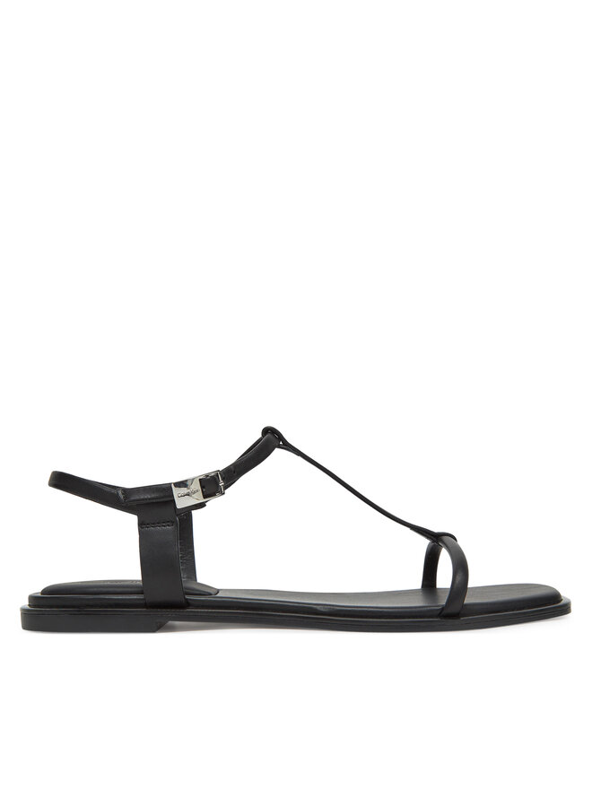 Calvin Klein Σανδάλια Calvin Klein Flat Sandal Squared Buckle Lth HW0HW02556 Μαύρο