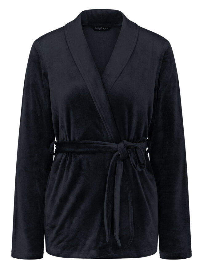 Triumph Triumph Pyjama-Bluse Sensual Velour 10225078 Schwarz Relaxed Fit