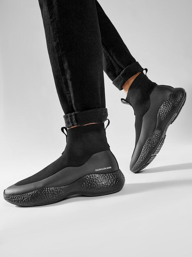 Calvin Klein Jeans Sneakers Calvin Klein Jeans Runner Sneaker Sock Knit YM0YM00045 Schwarz