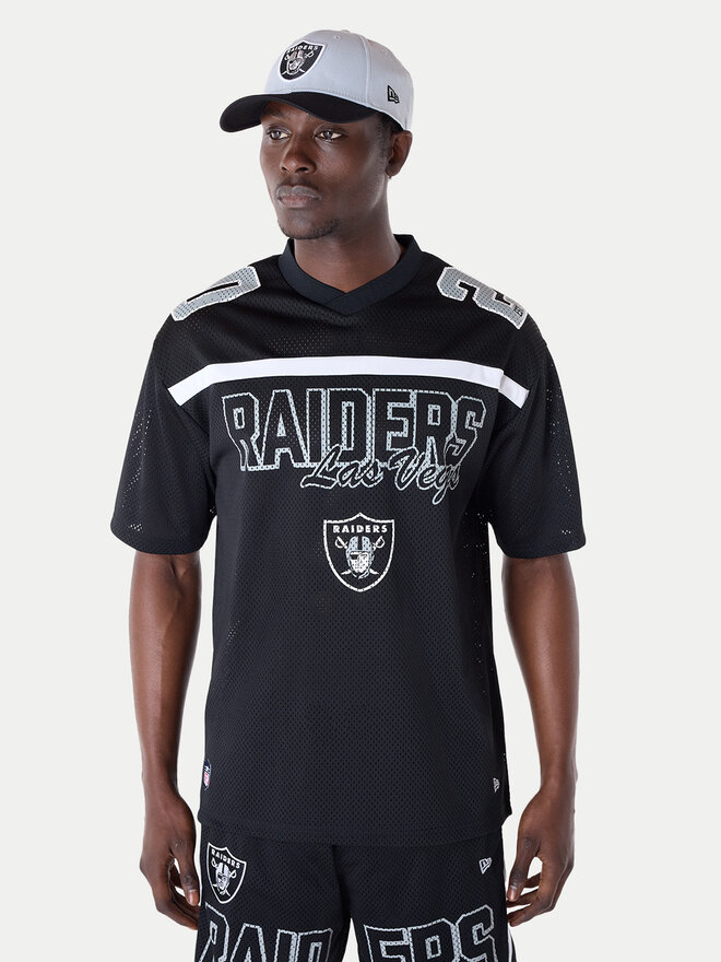 New Era New Era Marškinėliai NFL Las Vegas Raiders Mesh Graphic Jersey 60596386 Juoda Regular Fit