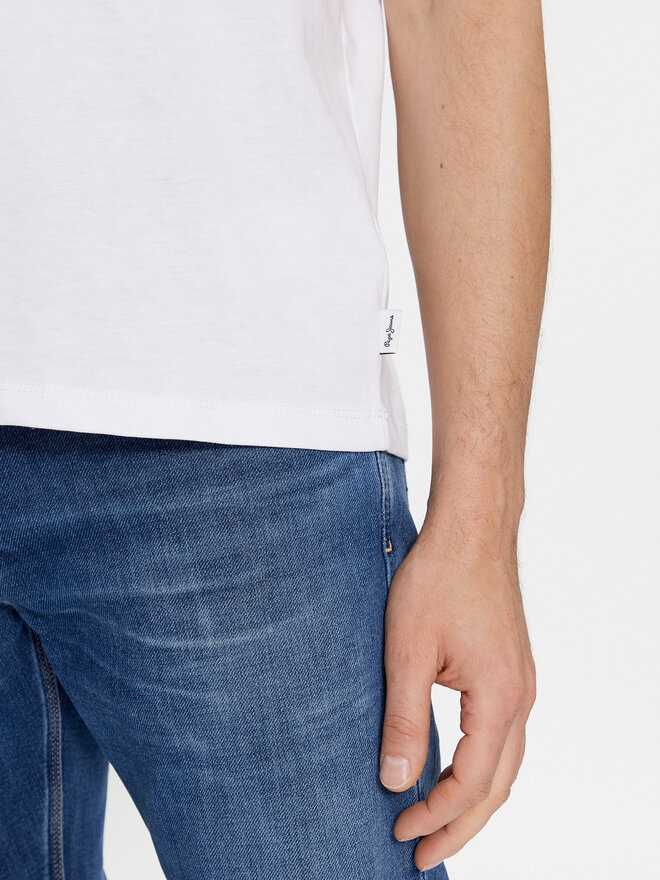 Pepe Jeans Pepe Jeans Marškinėliai Clement PM509220 Balta Regular Fit