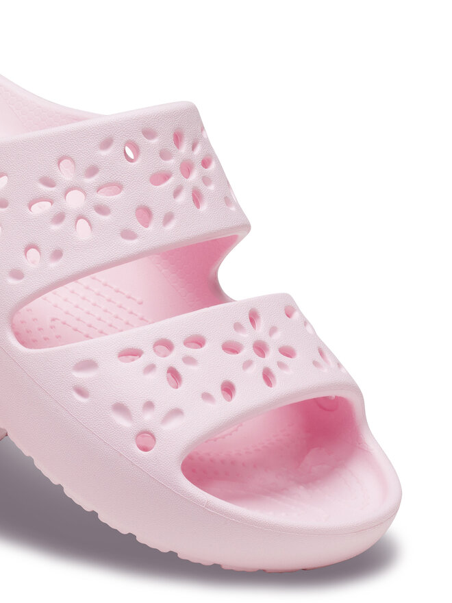 Crocs Şlapi Crocs Classic Floral Cutout Sandal 210966 Roz