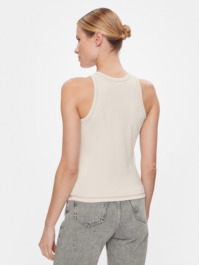 Calvin Klein Jeans Calvin Klein Jeans Felső Hero Monologo Rib Tank J20J222975 Ekru Regular Fit
