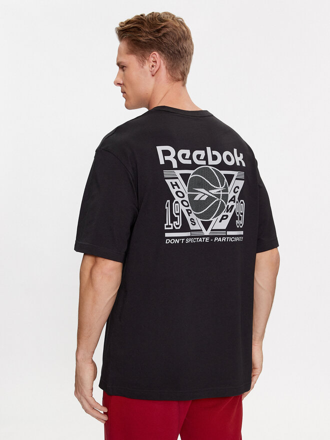 Reebok Reebok Marškinėliai Basketball IB2123 Juoda Regular Fit